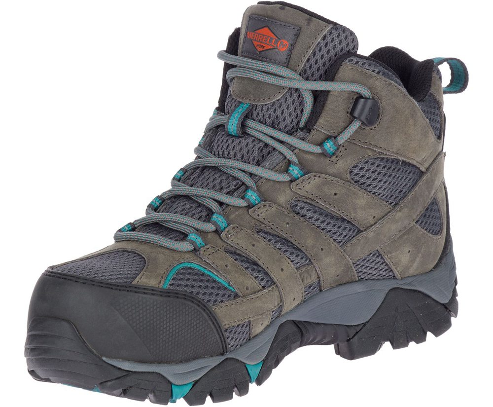 Merrell Boots Brown - Moab Vertex Mid Waterproof Comp Toe Work - Womens 49ARUGWMV